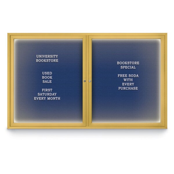 United Visual Products Indoor Enclosed Combo Board, 42"x32", Black Frame/Green & Amethyst UVCB4232B-GREEN-AMETHY - main